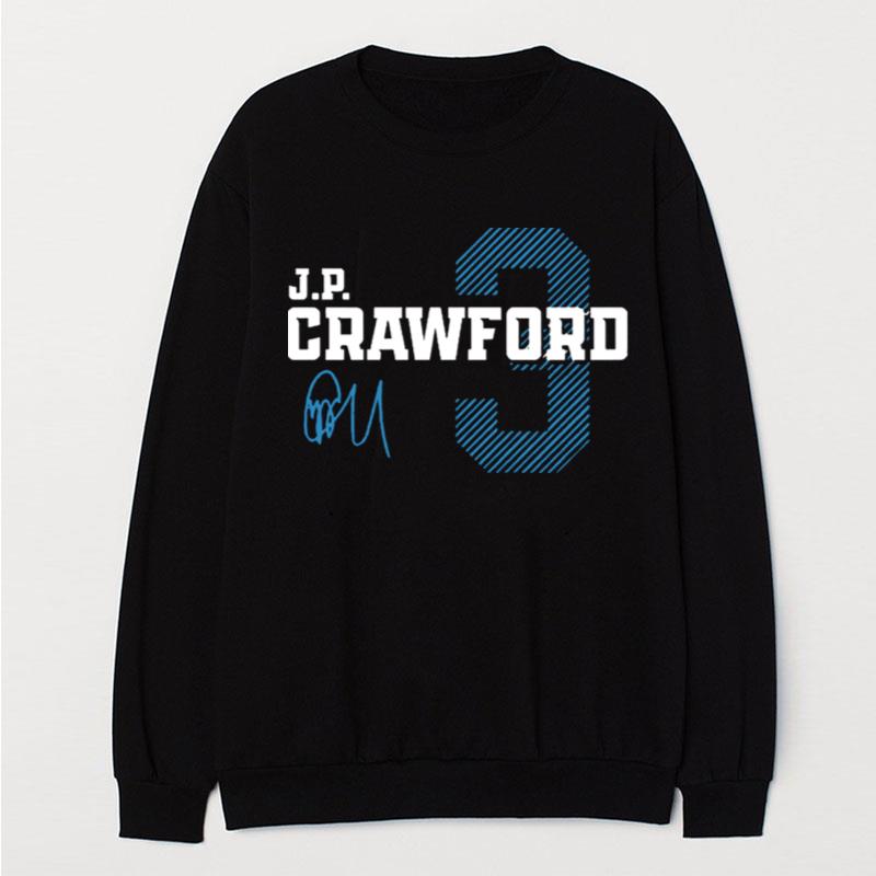 Seattle Mariners J.P. Crawford 3 Signature T-Shirt Unisex