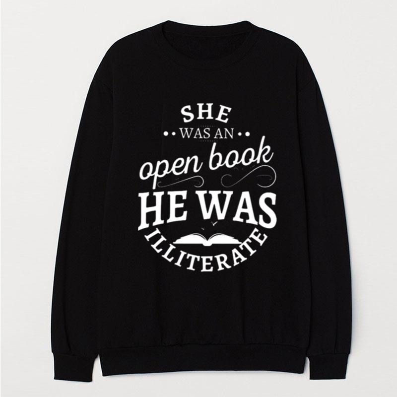 She Was An Open Book He Was Illiterate Youth T-Shirt Unisex