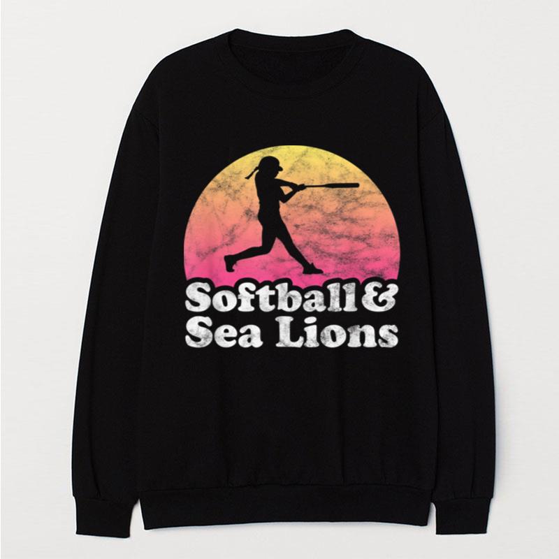 Softball And Sea Lions Women Or Girls Sea Lion T-Shirt Unisex