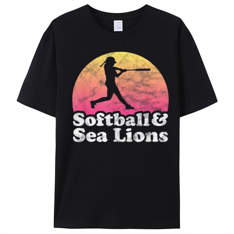 Softball And Sea Lions Women Or Girls Sea Lion T-Shirt Unisex