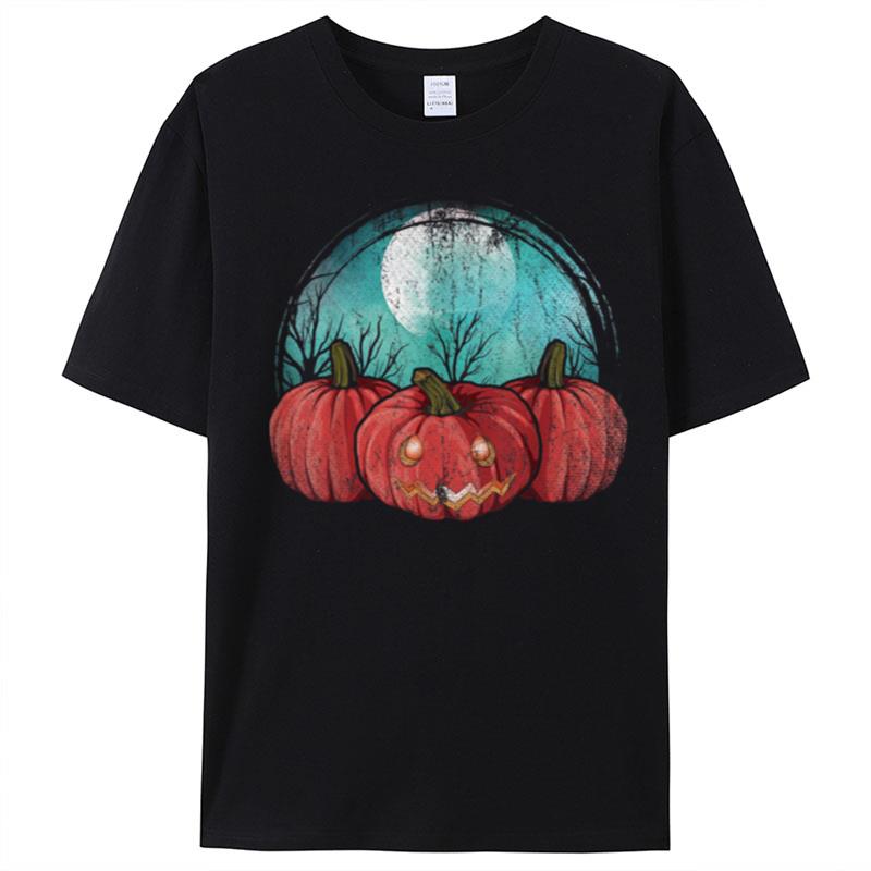 Spooky Jack O Lantern Halloween Costume Full Moon Pumpkin T-Shirt Unisex