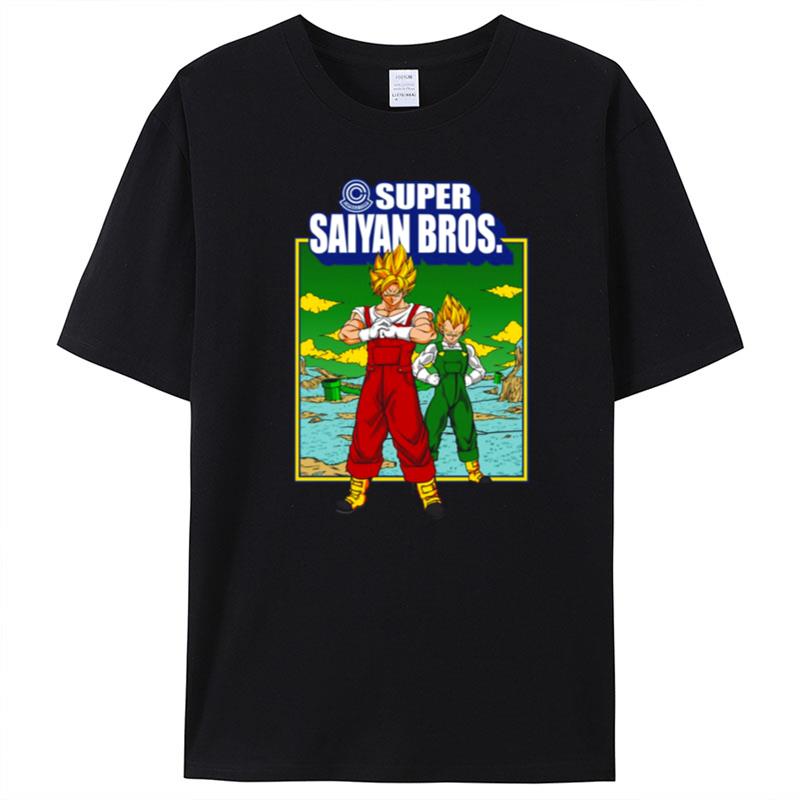 Super Saiyan Bros Super Saiyan Dragon Ball X Super Mario Bros T-Shirt Unisex