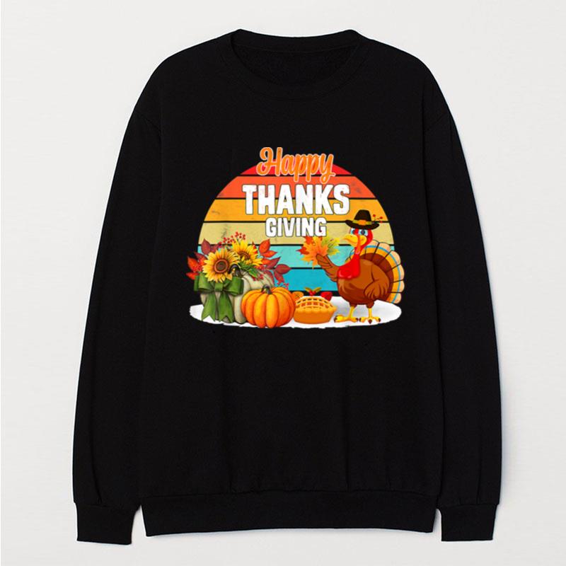 Thanksgiving Turkey Happy Thanksgiving Funny Holiday Print T-Shirt Unisex