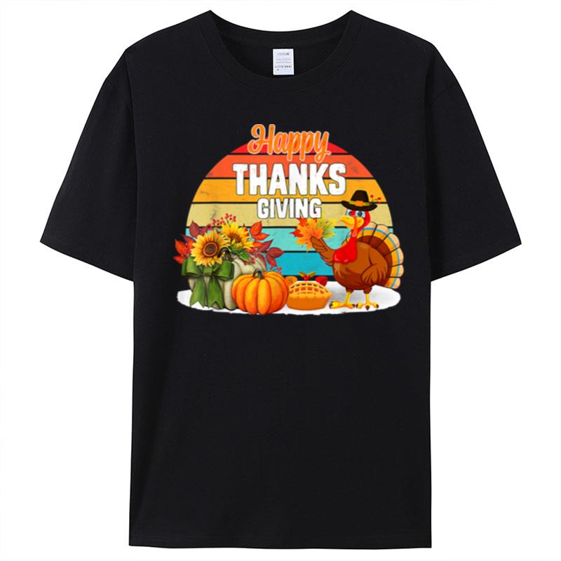 Thanksgiving Turkey Happy Thanksgiving Funny Holiday Print T-Shirt Unisex