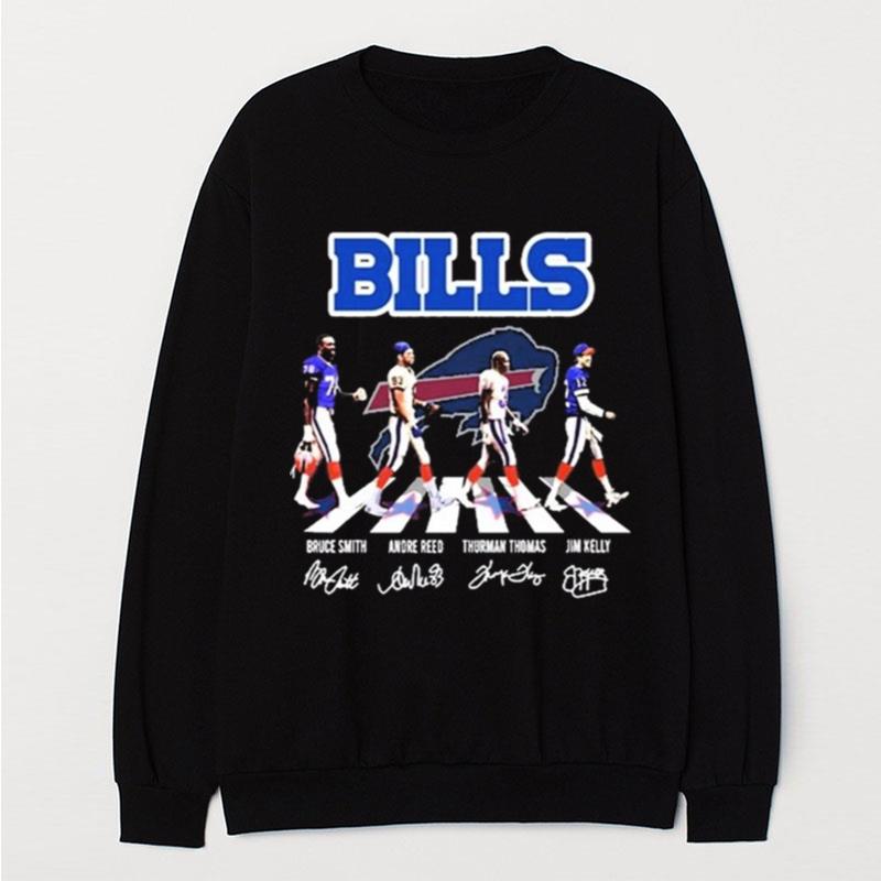 The Bills Bruce Smith Andre Reed Thurman Thomas Jim Kelly Abbey Road Signatures T-Shirt Unisex