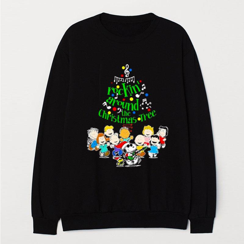 The Peanuts Characters Rockin' Around The Christmas Tree T-Shirt Unisex