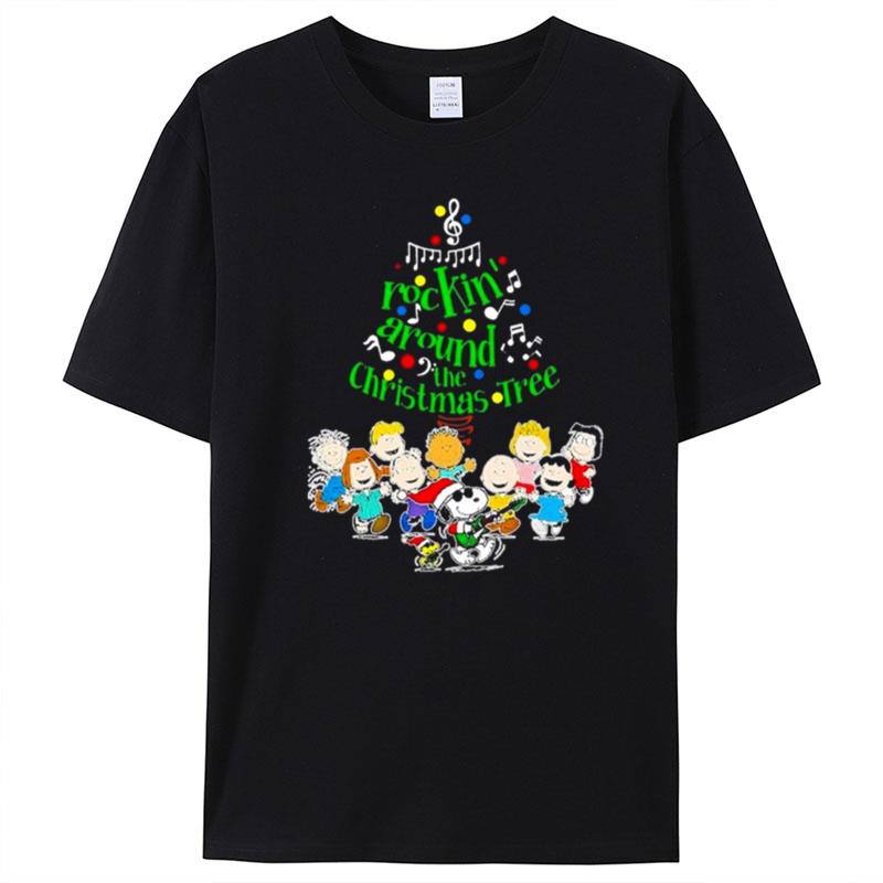 The Peanuts Characters Rockin' Around The Christmas Tree T-Shirt Unisex