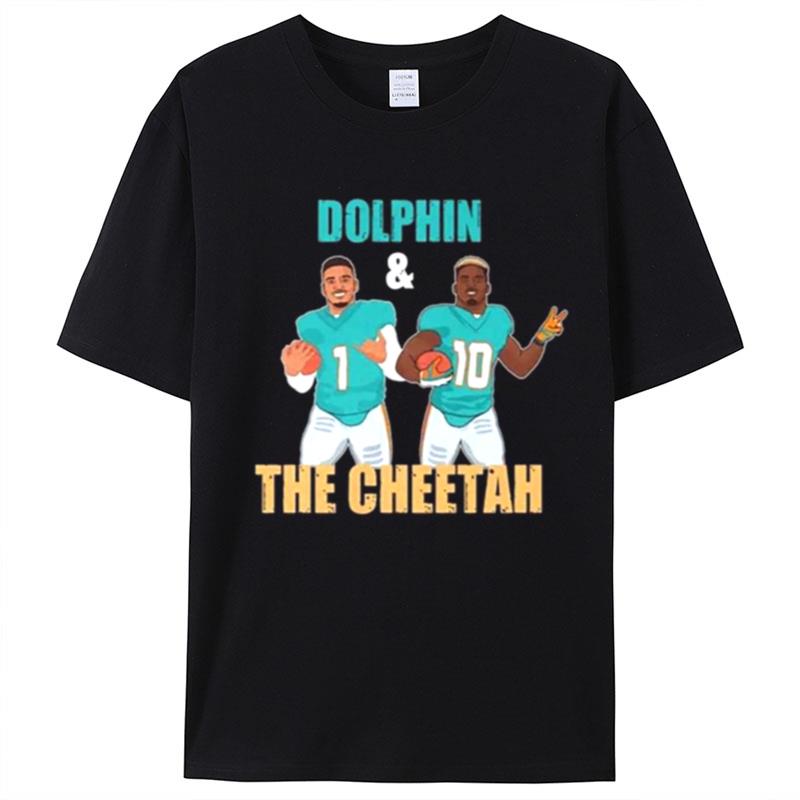 Tua Tagovailoa Dolphins And The Cheetah Miami Dolphins T-Shirt Unisex