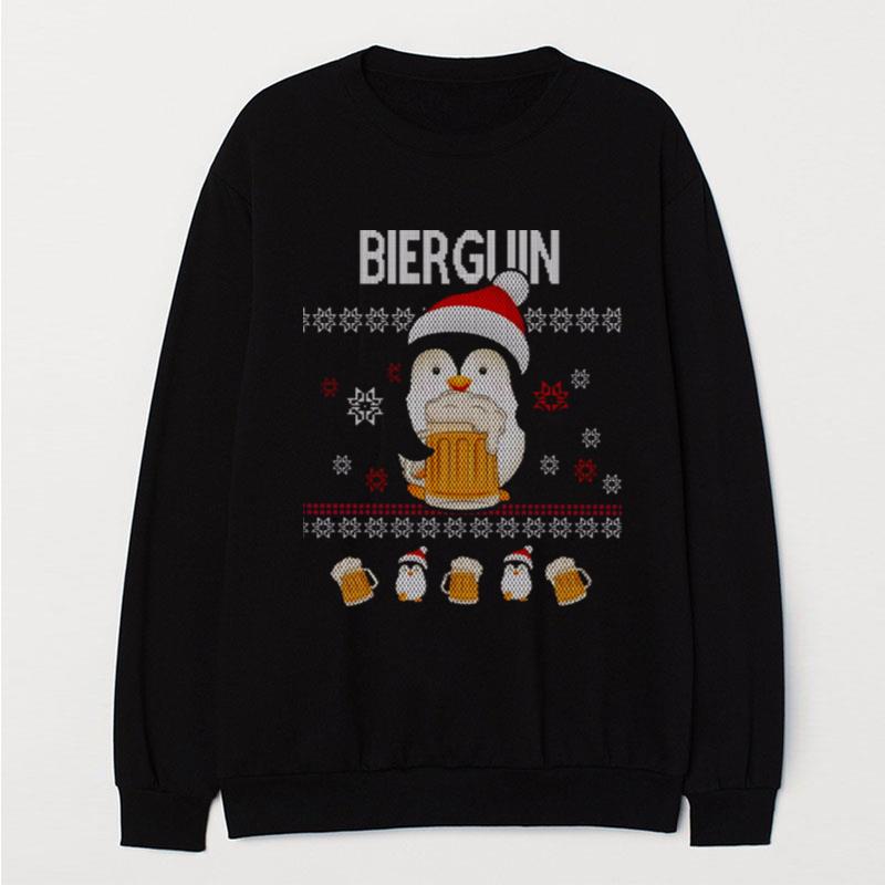 Ugly Beer Penguin Christmas T-Shirt Unisex