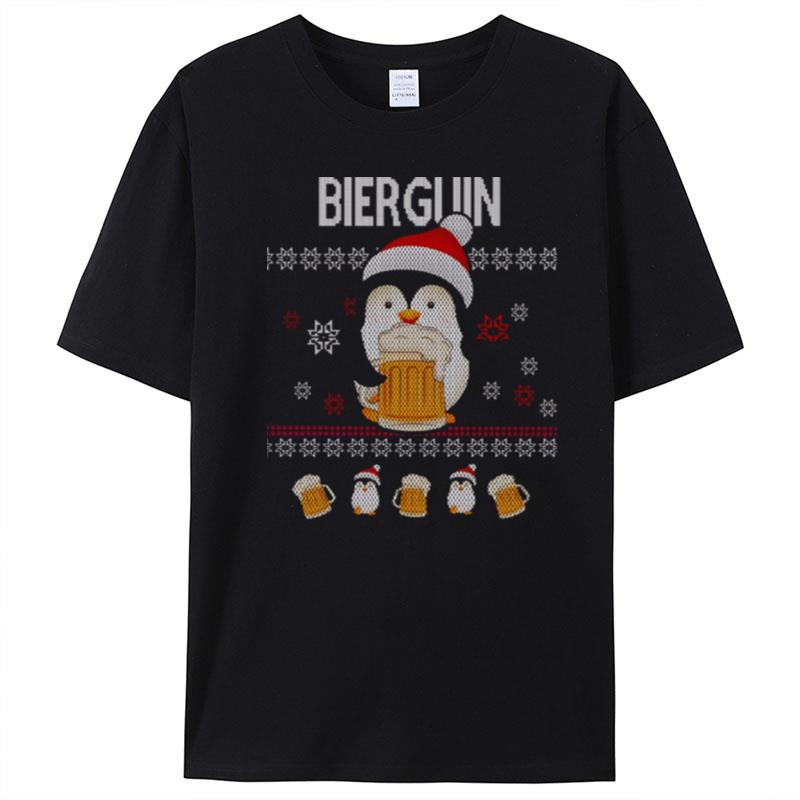 Ugly Beer Penguin Christmas T-Shirt Unisex