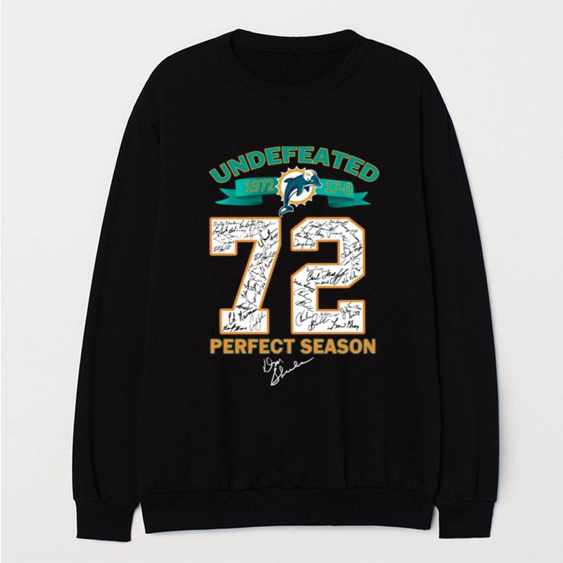 Undefeated 1972 Miami Dolphins 72 Perfect Season Signatures T-Shirt Unisex