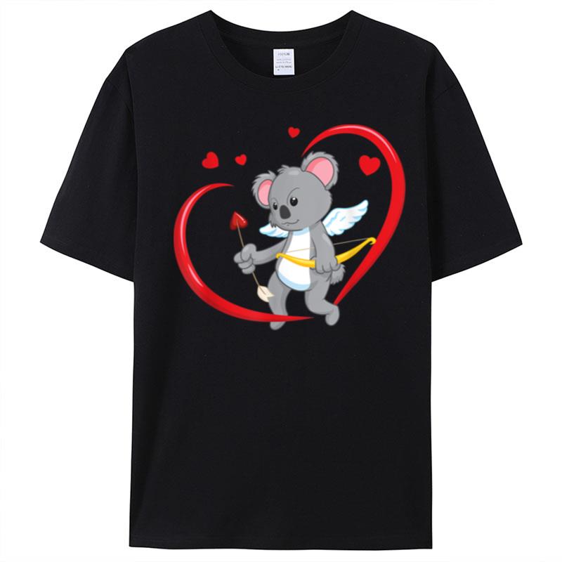 Valentines Day Koala Bear With Heart Arrow Cupid Koala T-Shirt Unisex