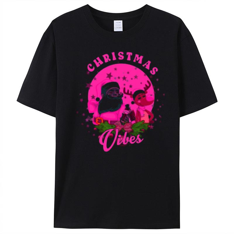 Vintage Santa Christmas Pink Vibes T-Shirt Unisex