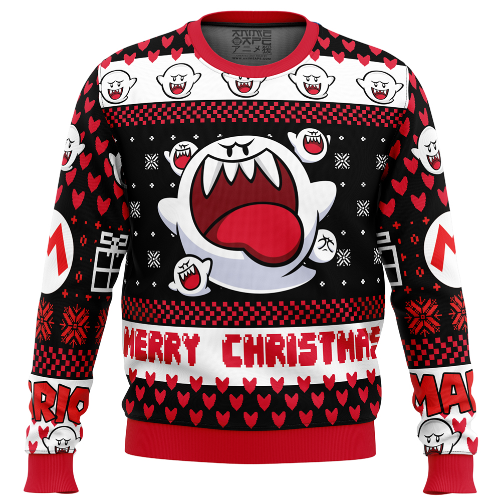 Boo Mario Bros Ugly Christmas Sweater