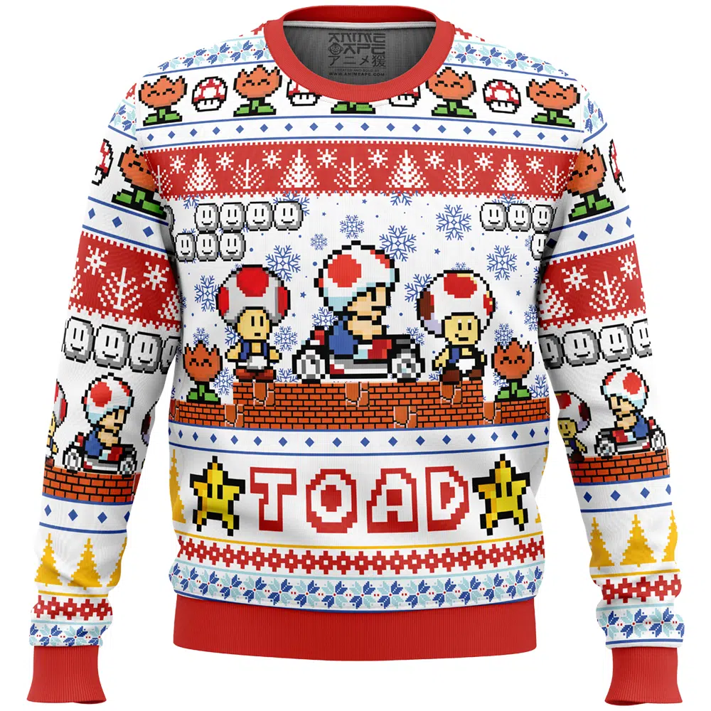 Toad Mario Bros Ugly Christmas Sweater