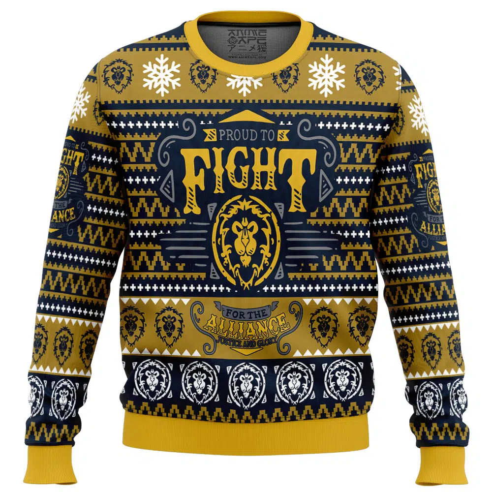 World Of Warcraft Fight for Alliance Ugly Christmas Sweater