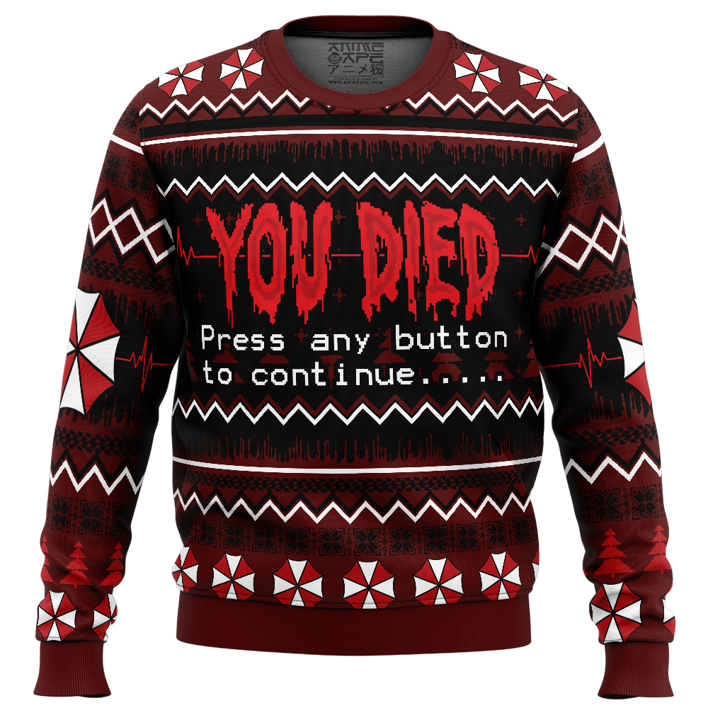 You Died Resident Evil Ugly Christmas Sweater