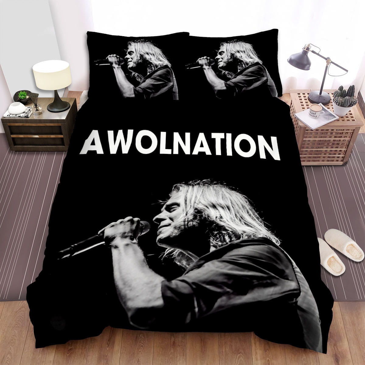 Awolnation Is Performing With Black Color Picture Bedding Set  Duvet Cover Gift For Christmas  Birthday  Thanksgiving