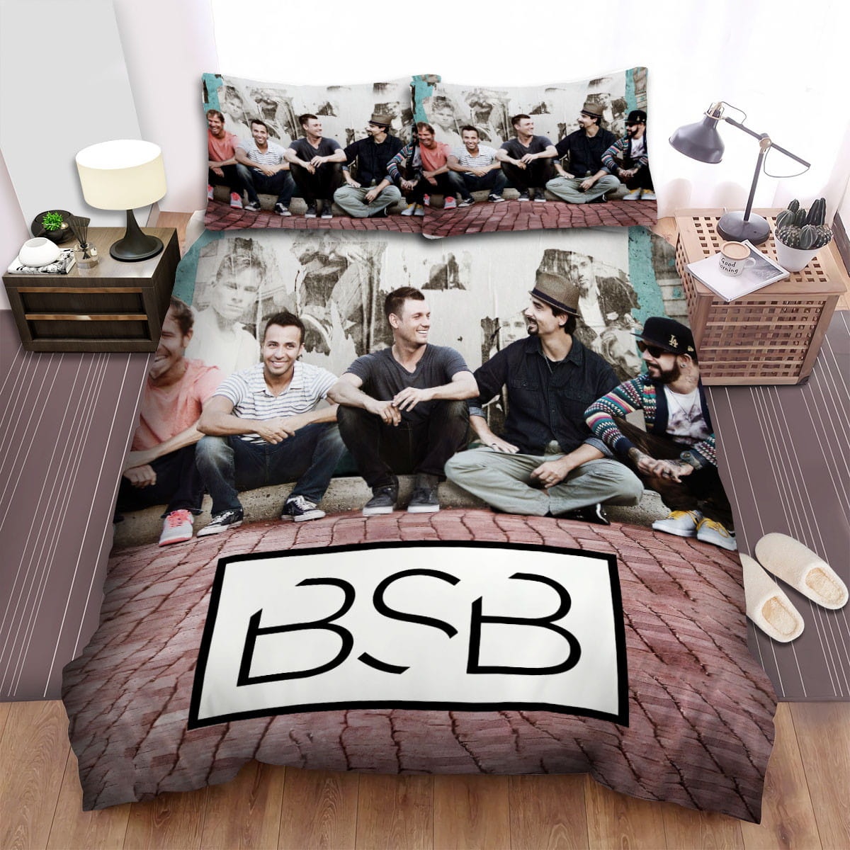 Backstreet Boys Sitting On The Pavement Decorative Bedding Sets with Duvet Cover  Flatsheet  Pillowcases