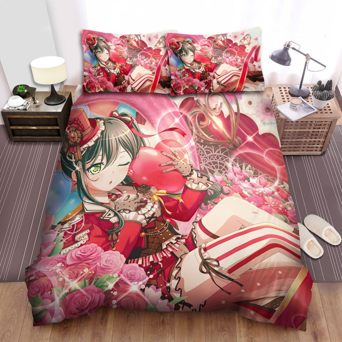 Bang Dream! Hanazono Tae In Valentine Theme  Bedding Set  Duvet Cover Gift For Christmas  Birthday  Thanksgiving