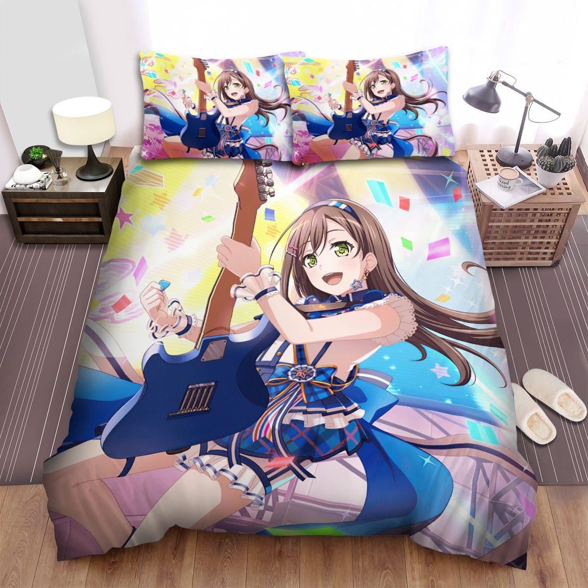 Bang Dream! Hanazono Tae On Stage  Decorative Bedding Sets with Duvet Cover  Flatsheet  Pillowcases