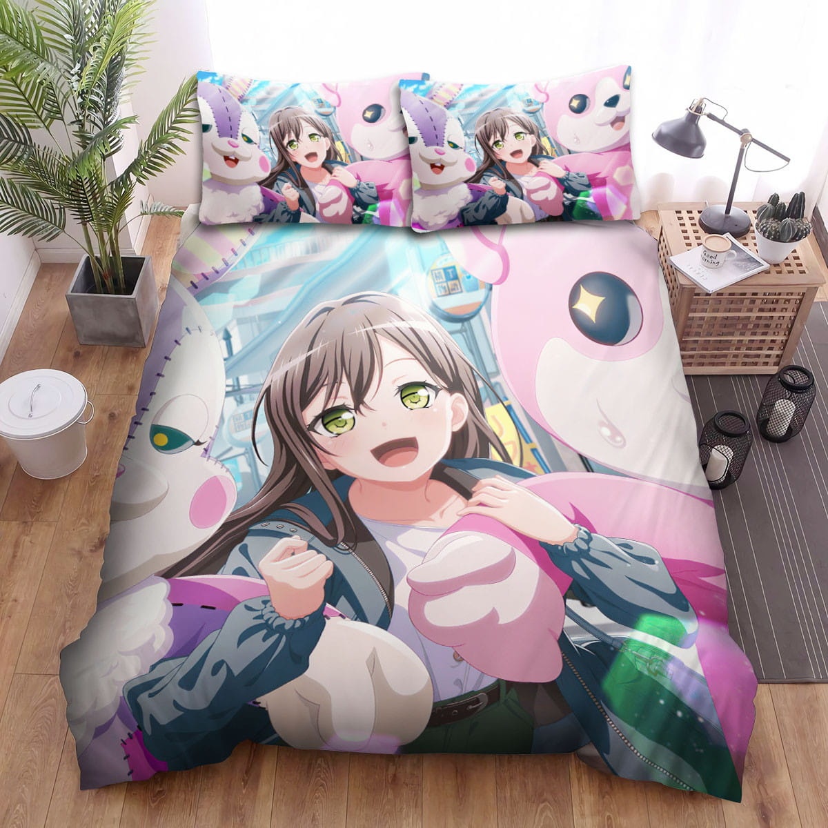 Bang Dream! Kasumi Toyama & Cute Bears  Bedding Sets  Duvet Cover Flatsheet Gift For Halloween  Thanksgiving  Christmas