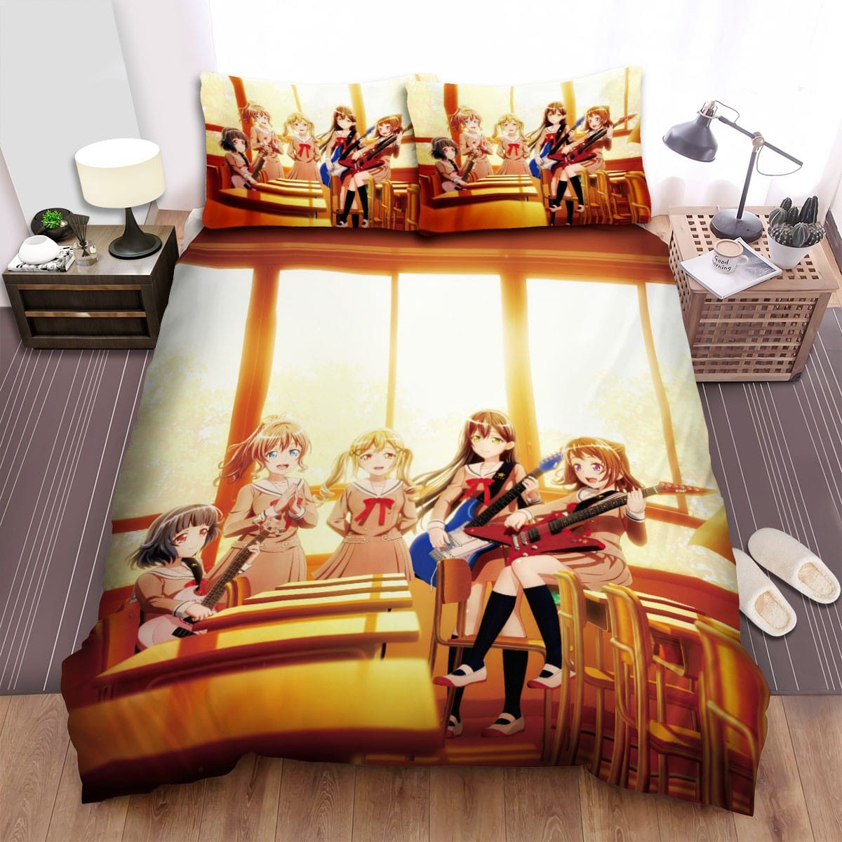 Bang Dream! Poppin? Party In Classroom  Bedding Sets Duvet Cover  Flatsheet  Pillowcase For Your Lover