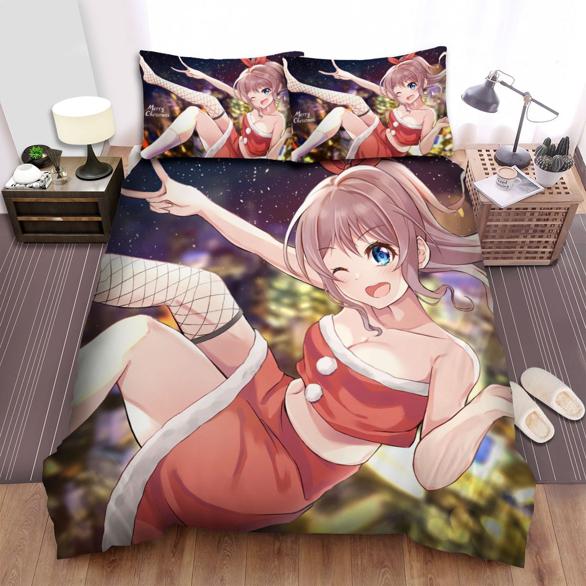 Bang Dream! Saya Yamabuki Merry Christmas  Decorative Bedding Sets with Duvet Cover  Flatsheet  Pillowcases