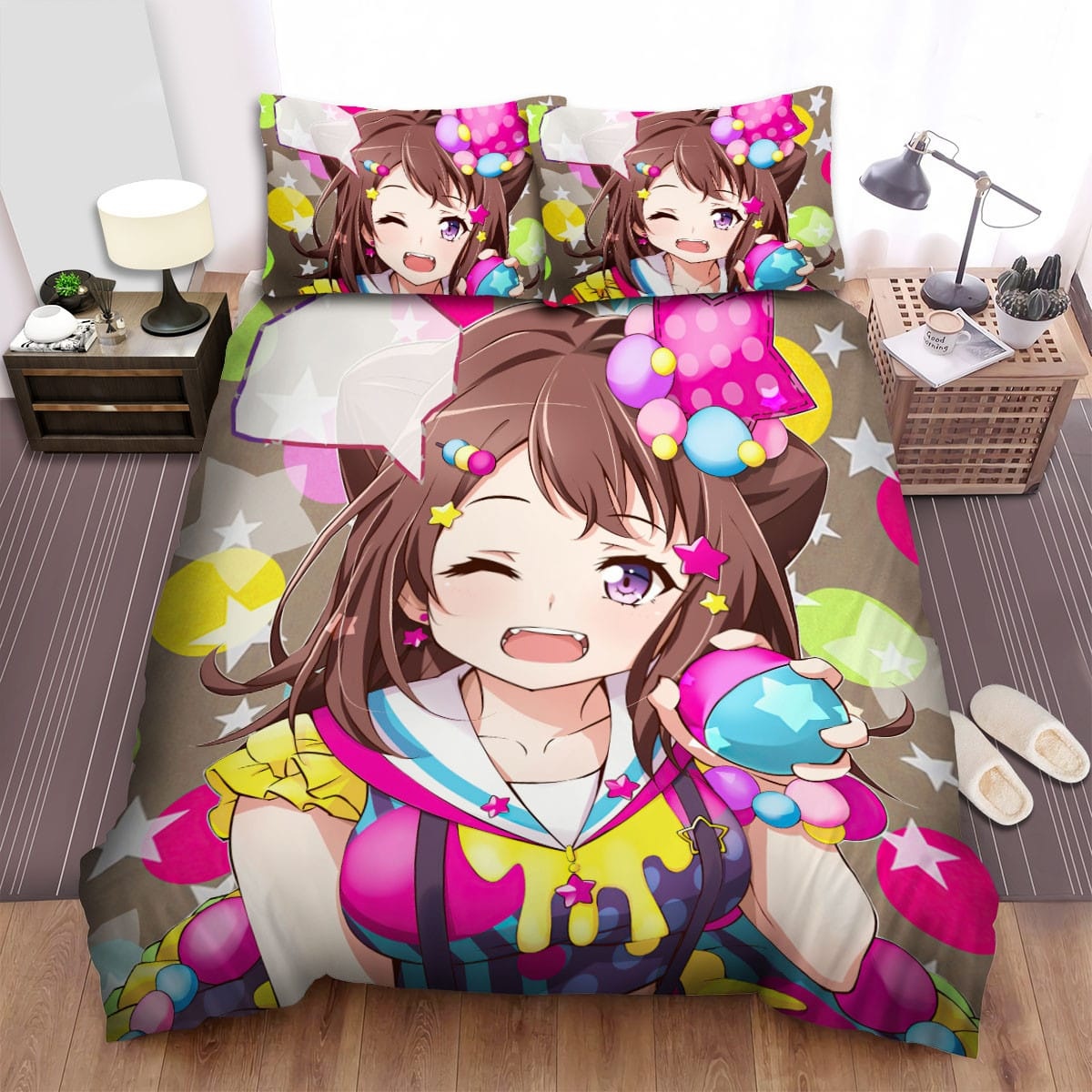 Bang Dream! Toyama Kasumi Adorable Portrait  Bedding Sets ? Duvet Cover  Flatsheet  Pillowcases For Every Bedroom