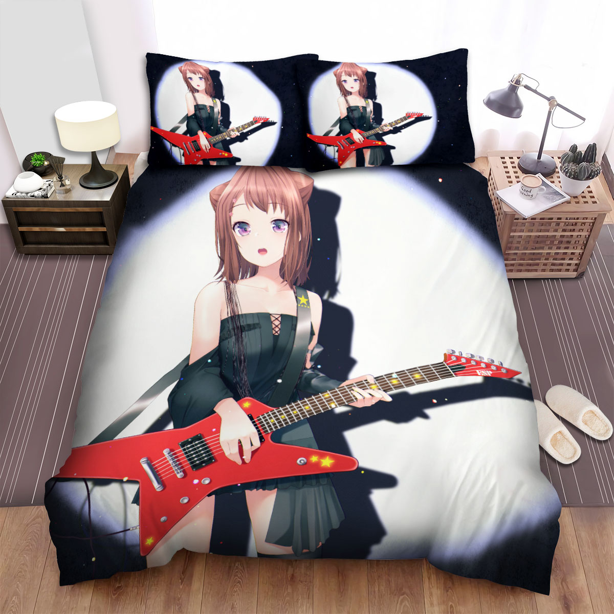 Bang Dream! Toyama Kasumi In The Spotlight Bed Sheets Spread Duvet Cover Bedding Set