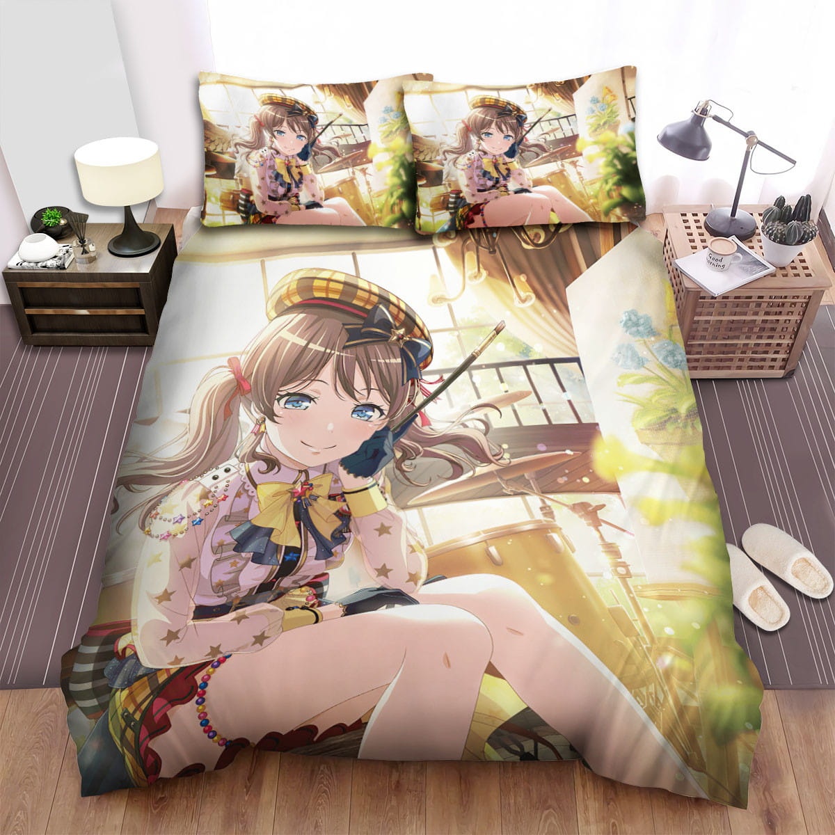 Bang Dream! Yamabuki Saya In Painting Room  Bedding Sets  Duvet Cover Flatsheet Gift For Halloween  Thanksgiving  Christmas