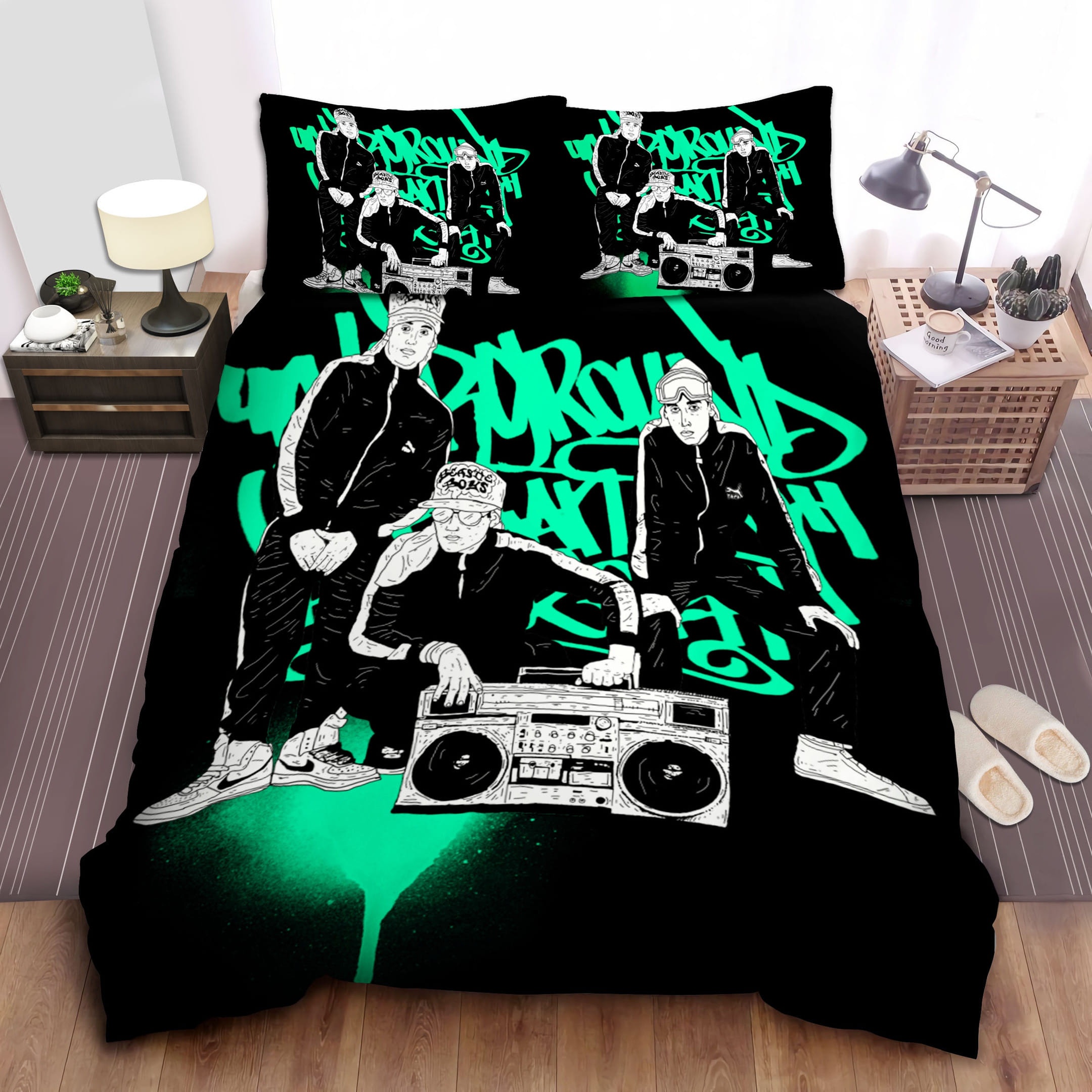 Beastie Boys Hip Hop In Manga Style Bedding Sets Duvet Cover  Flatsheet  Pillowcase For Your Lover