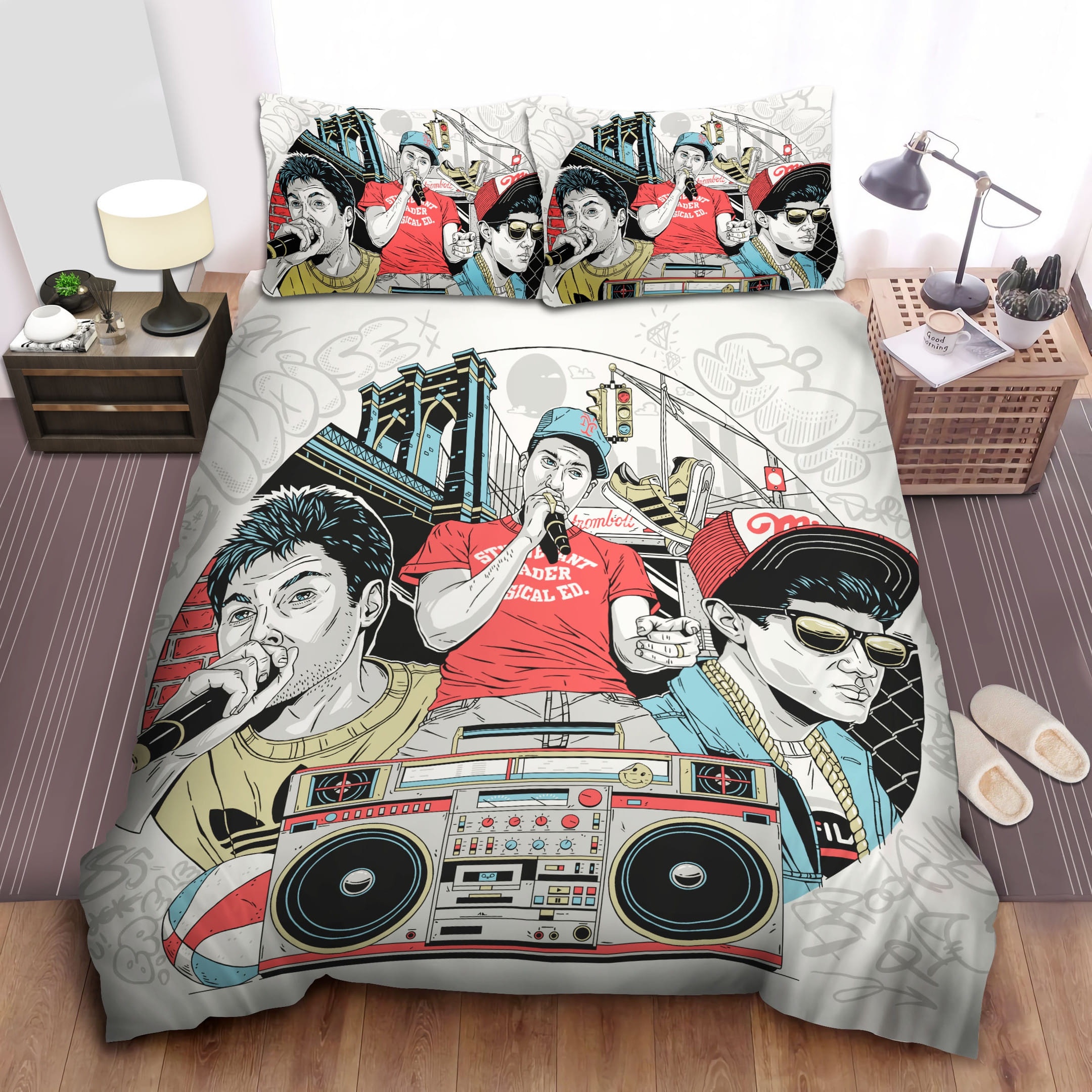 Beastie Boys Hip Hop Street Art Bedding Sets  Duvet Cover Flatsheet Gift For Wife  Husband  Besties