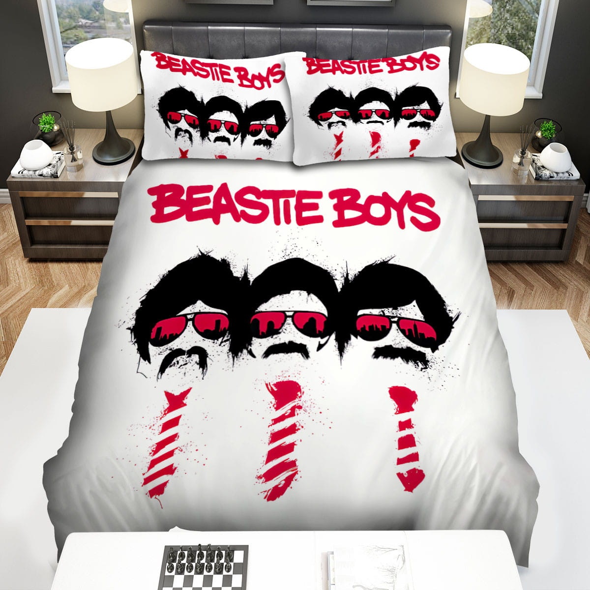 Beastie Boys Red Glasses And Ties Bedding Set  Duvet Cover Gift For Christmas  Birthday  Thanksgiving